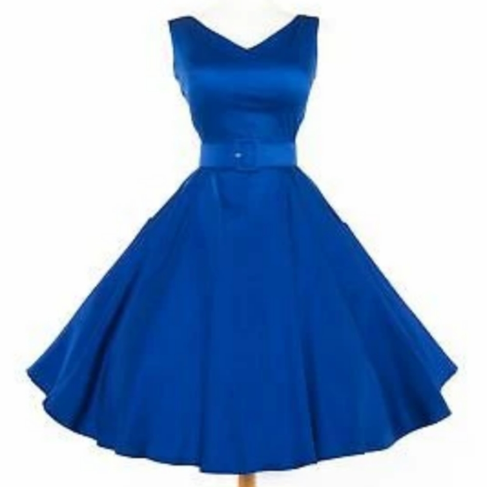Pinup Couture Havana Nights Dress in Blue (S)